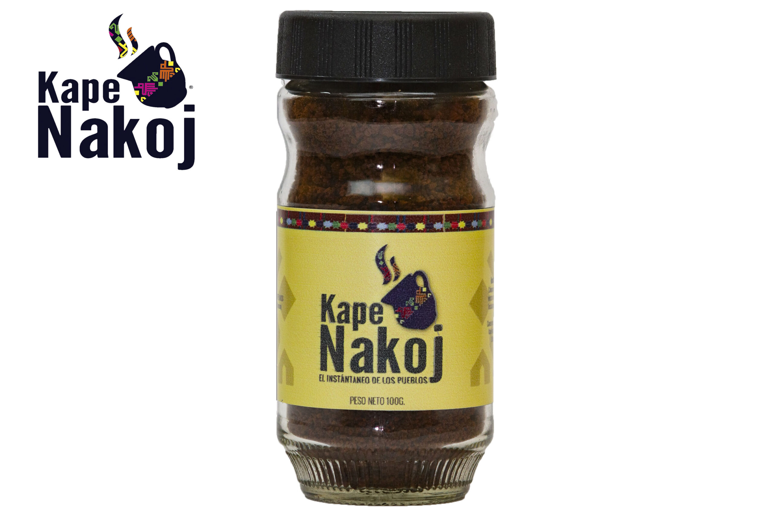 Kape Nakoj arabica instant coffee powder (e 100g), made from coffee beans from regions of Guatemala at over 1370 meters above sea level.